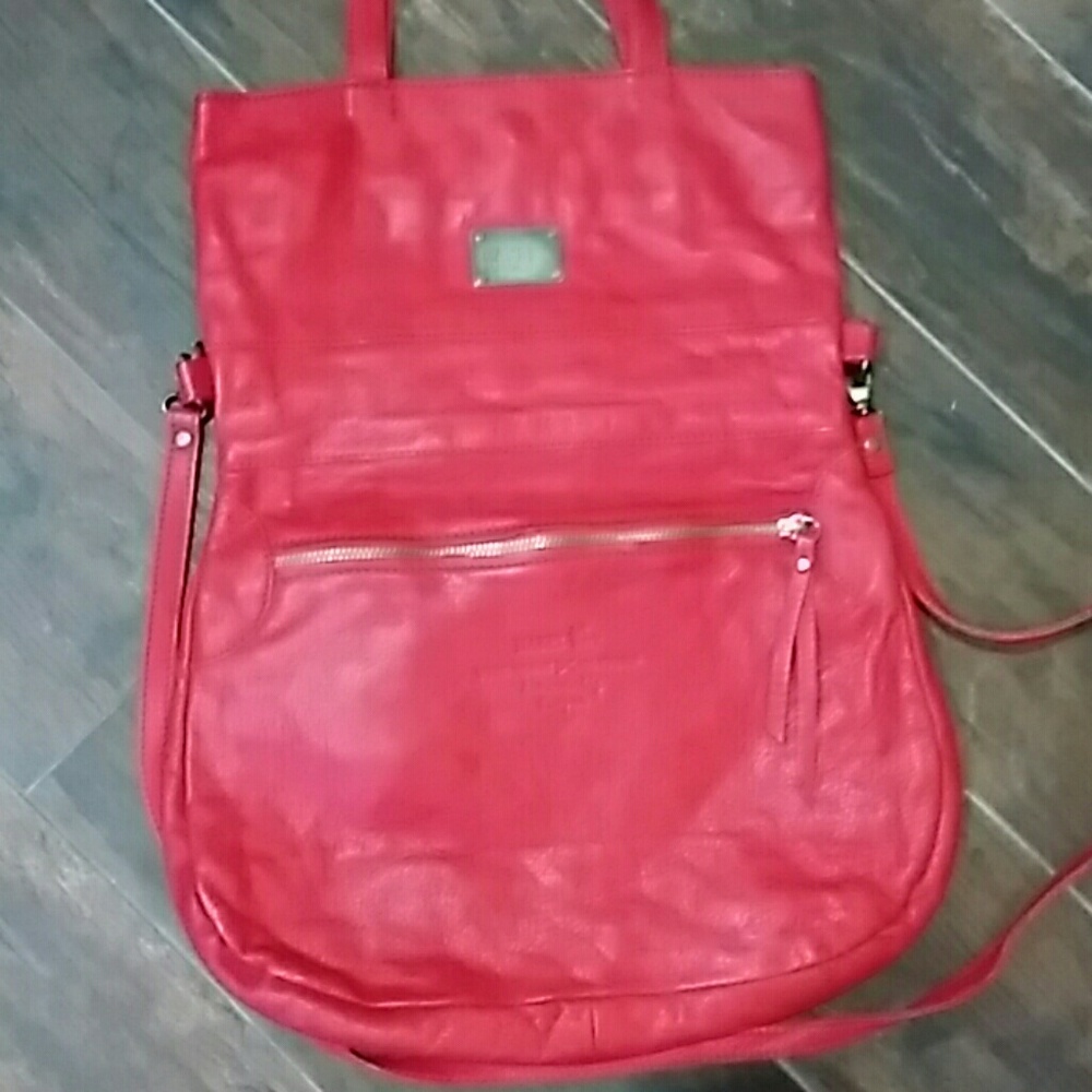 Red Leather Crossbody Bag - Classic Everyday Style
